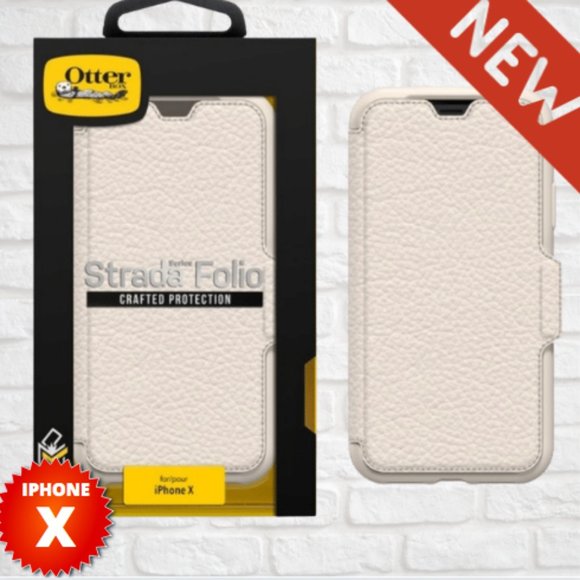 OtterBox Accessories - OtterBox iPhone X White LEATHER Folio NIB📱NEW